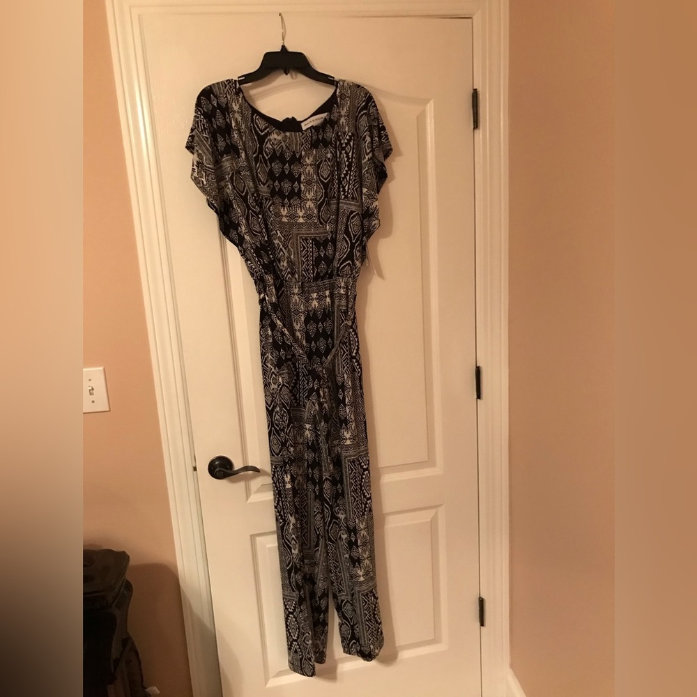 Women’s Black and White Jumper, Size L. Made by Emma and Michele